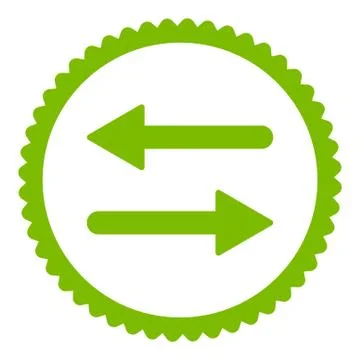 Arrows Exchange flat eco green color round stamp icon 스톡 일러스트