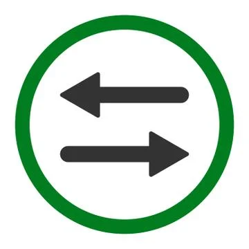 Arrows Exchange flat green and gray colors rounded vector icon Stock Illustration