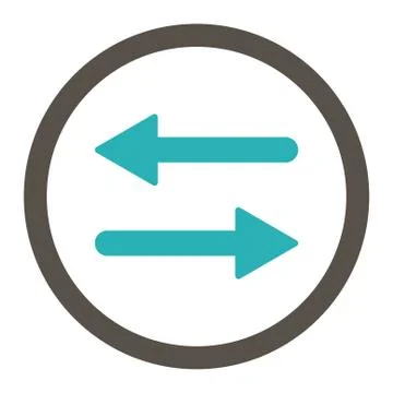 Arrows Exchange flat grey and cyan colors rounded vector icon Stock Illustration