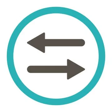 Arrows Exchange flat grey and cyan colors rounded vector icon Stock Illustration