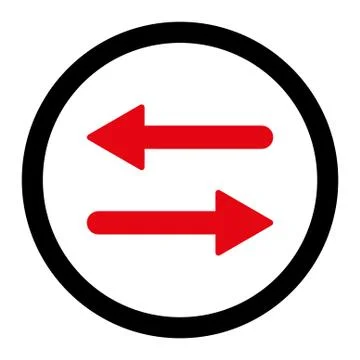 Arrows Exchange flat intensive red and black colors rounded raster icon Illustrazione stock