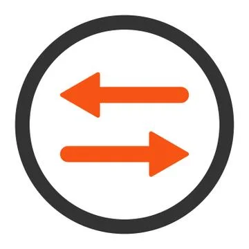Arrows Exchange flat orange and gray colors rounded raster icon Stock Illustration