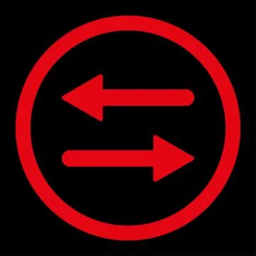 Arrows Exchange flat red color rounded vector icon Stock Illustration