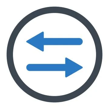 Arrows Exchange flat smooth blue colors rounded vector icon Illustrazione stock