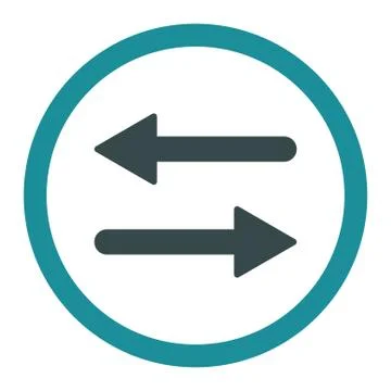 Arrows Exchange flat soft blue colors rounded vector icon Stock Illustration