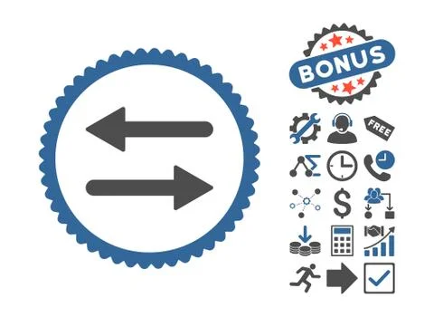 Arrows Exchange Flat Vector Icon With Bonus Stock Illustration