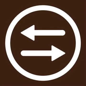 Arrows Exchange flat white color rounded vector icon Stock Illustration