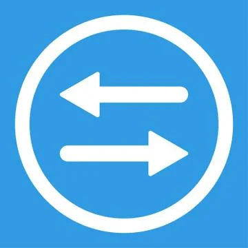 Arrows Exchange flat white color rounded vector icon Stock Illustration