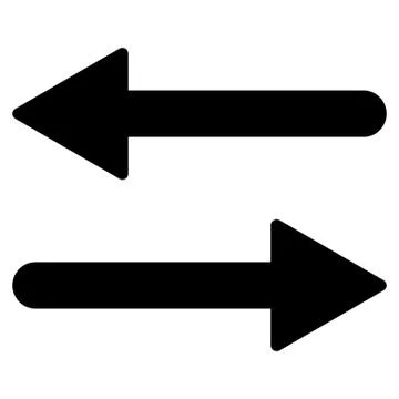 Arrows Exchange Horizontal flat black color icon Stock Illustration