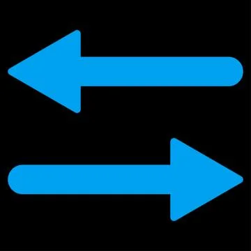 Arrows Exchange Horizontal flat blue color icon Stock Illustration