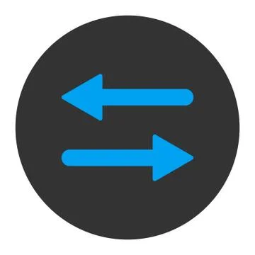 Arrows Exchange Horizontal flat blue and gray colors round button Stock Illustration