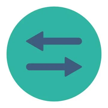 Arrows Exchange Horizontal flat cobalt and cyan colors round button 스톡 일러스트