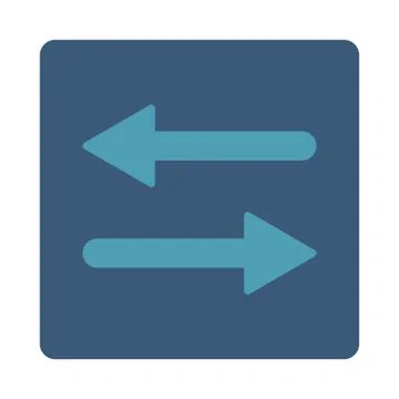 Arrows Exchange Horizontal flat cyan and blue colors rounded button 스톡 일러스트