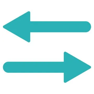Arrows Exchange Horizontal flat cyan color icon 스톡 일러스트