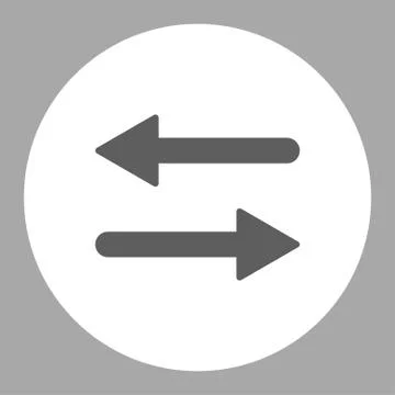 Arrows Exchange Horizontal flat dark gray and white colors round button 스톡 일러스트