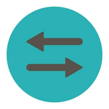 Arrows Exchange Horizontal flat grey and cyan colors round button 스톡 일러스트