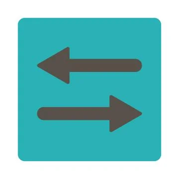 Arrows Exchange Horizontal flat grey and cyan colors rounded button Stock Illustration