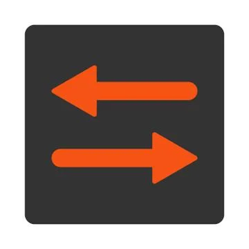 Arrows Exchange Horizontal flat orange and gray colors rounded button Stock Illustration