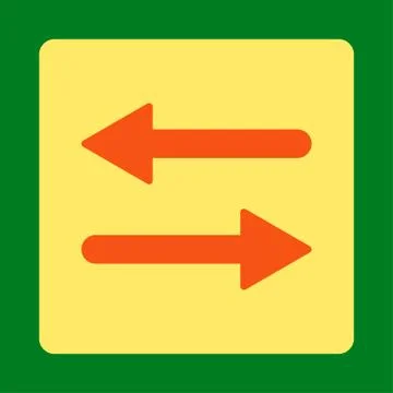 Arrows Exchange Horizontal flat orange and yellow colors rounded button Illustrazione stock