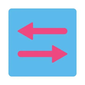 Arrows Exchange Horizontal flat pink and blue colors rounded button 스톡 일러스트