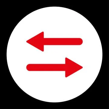 Arrows Exchange Horizontal flat red and white colors round button Illustrazione stock