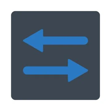 Arrows Exchange Horizontal flat smooth blue colors rounded button Stock Illustration