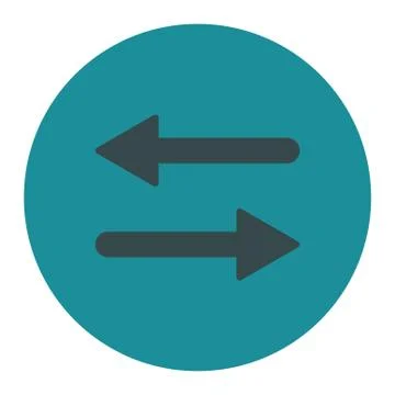 Arrows Exchange Horizontal flat soft blue colors round button Stock Illustration