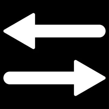 Arrows Exchange Horizontal flat white color icon 스톡 일러스트