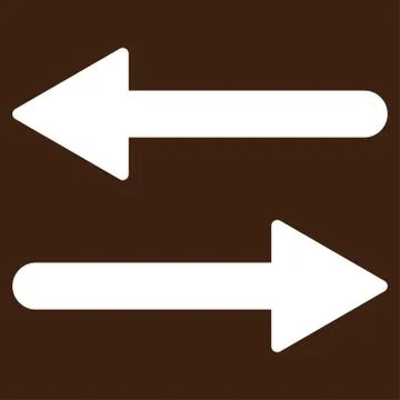Arrows Exchange Horizontal flat white color icon 스톡 일러스트