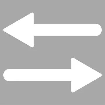 Arrows Exchange Horizontal flat white color icon 스톡 일러스트