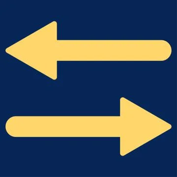 Arrows Exchange Horizontal flat yellow color icon Illustrazione stock