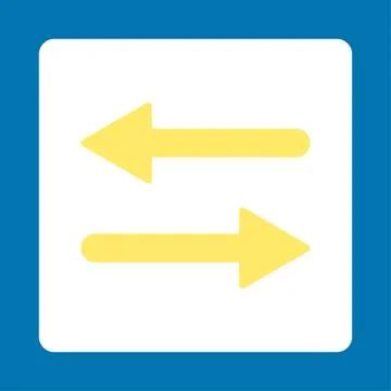 Arrows Exchange Horizontal flat yellow and white colors rounded button イラスト素材