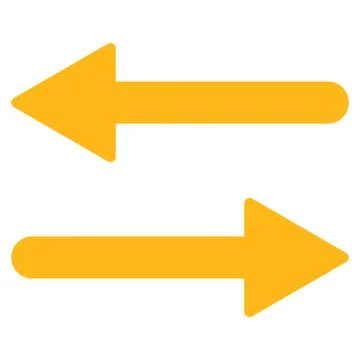 Arrows Exchange Horizontal flat yellow color icon Stock Illustration