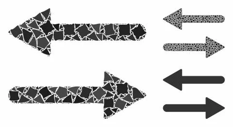 Arrows exchange horizontal Mosaic Icon of Abrupt Parts 스톡 일러스트
