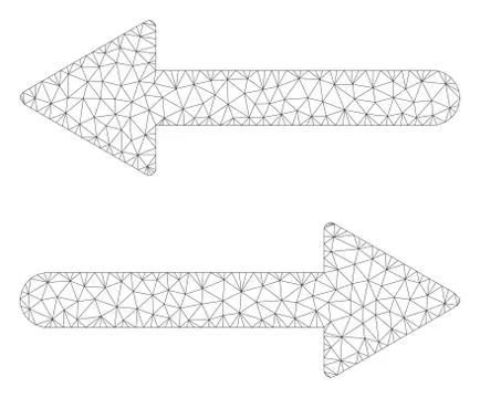 Arrows Exchange Horizontal Polygonal Frame Vector Mesh Illustration 스톡 일러스트