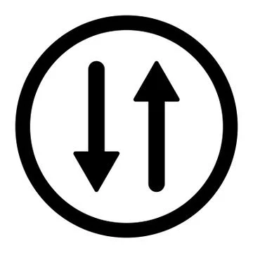 Arrows Exchange Vertical flat black color rounded vector icon Illustrazione stock