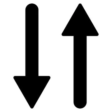 Arrows Exchange Vertical flat black color icon Stock Illustration