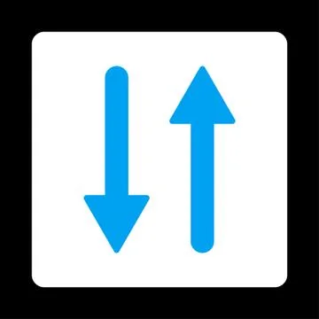 Arrows Exchange Vertical flat blue and white colors rounded button Stock Illustration