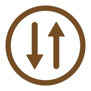 Arrows Exchange Vertical flat brown color rounded raster icon Stock Illustration