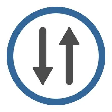 Arrows Exchange Vertical flat cobalt and gray colors rounded vector icon イラスト素材