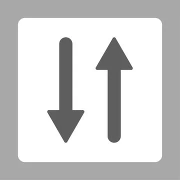 Arrows Exchange Vertical flat dark gray and white colors rounded button Illustrazione stock