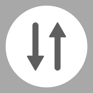 Arrows Exchange Vertical flat dark gray and white colors round button Illustrazione stock