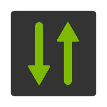 Arrows Exchange Vertical flat eco green and gray colors rounded button イラスト素材