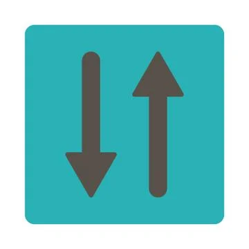 Arrows Exchange Vertical flat grey and cyan colors rounded button イラスト素材