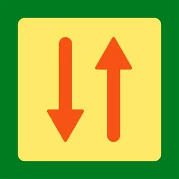 Arrows Exchange Vertical flat orange and yellow colors rounded button Illustrazione stock