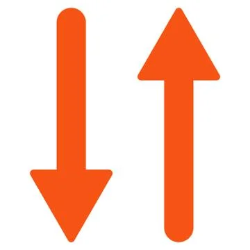 Arrows Exchange Vertical flat orange color icon 스톡 일러스트
