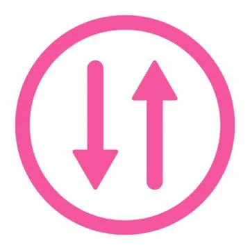 Arrows Exchange Vertical flat pink color rounded vector icon Stock Illustration