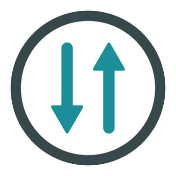 Arrows Exchange Vertical flat soft blue colors rounded vector icon Stock Illustration