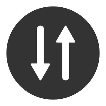 Arrows Exchange Vertical flat white and gray colors round button 스톡 일러스트