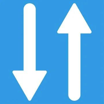 Arrows Exchange Vertical flat white color icon Stock Illustration